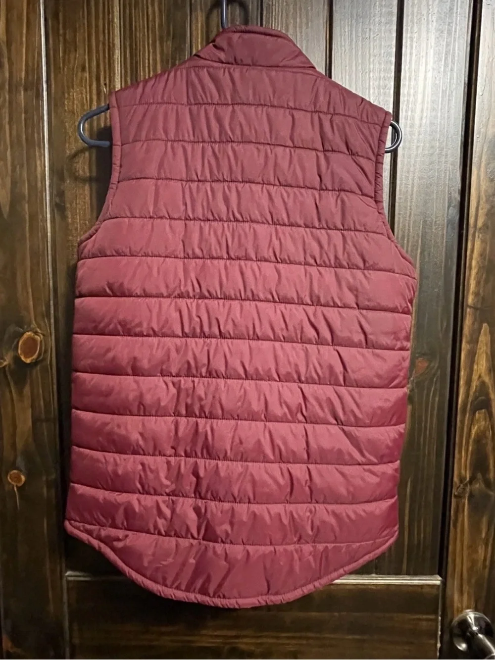Place Quilted Colorblock Puffer Vest - Burgundy, Navy & Cream